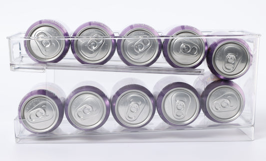 Compact Can Organizer for Seltzer, Soda, Beer - Ideal for Fridge, Cabinet, or Tabletop Storage