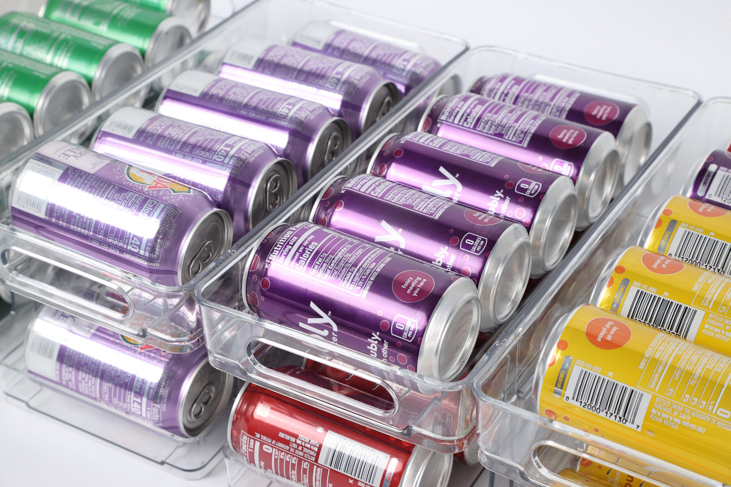 Compact Can Organizer for Seltzer, Soda, Beer - Ideal for Fridge, Cabinet, or Tabletop Storage